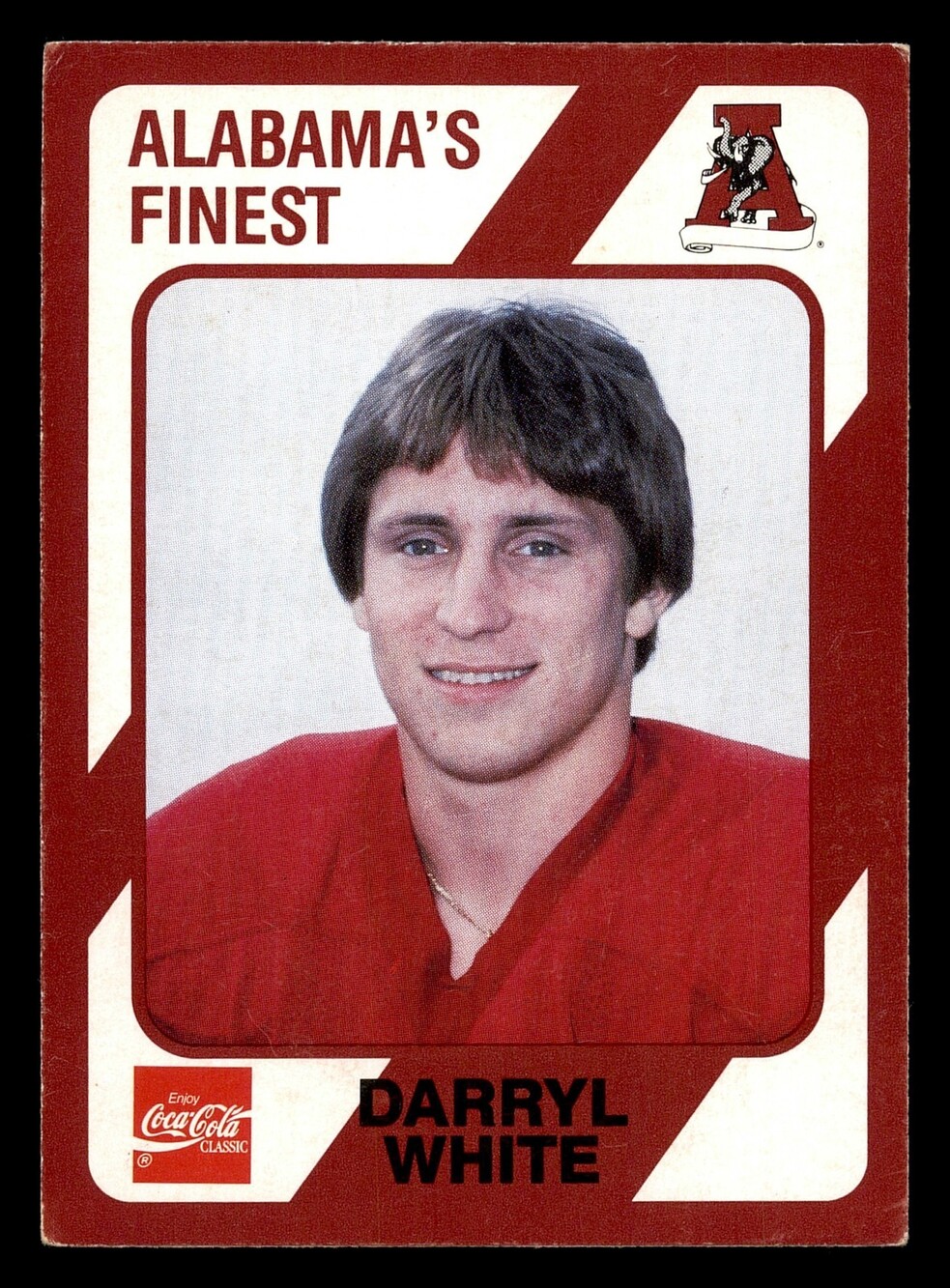 1989 Collegiate Collection Coke Alabama Crimson Tide Darryl White Football Card